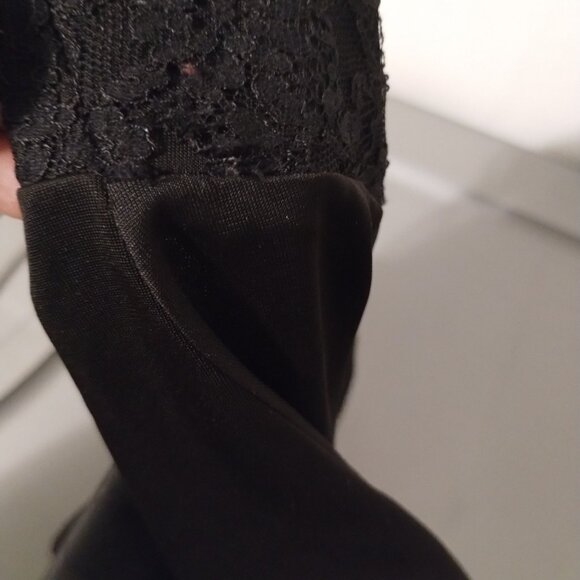 BLACK Vintage Luxite by Holeproof Nylon Slip Lace BODICE Size 34 Slip Dress-READ - Picture 9 of 11